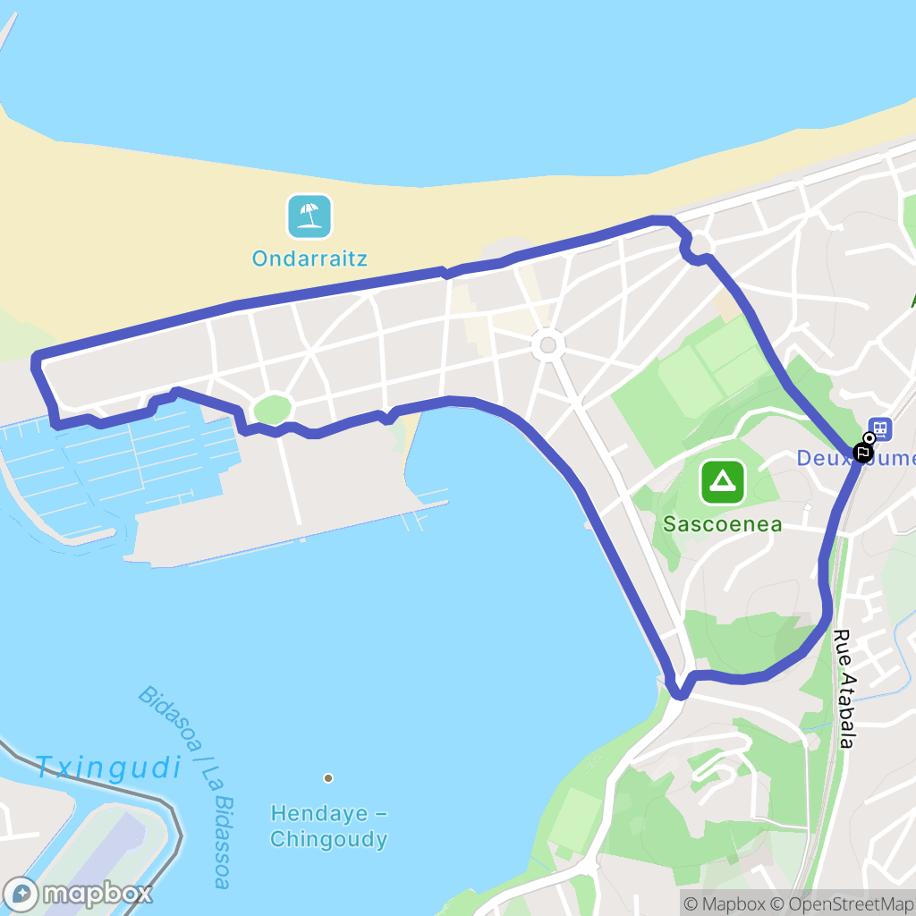 Hendaye : carte du parcours de randonnée - France