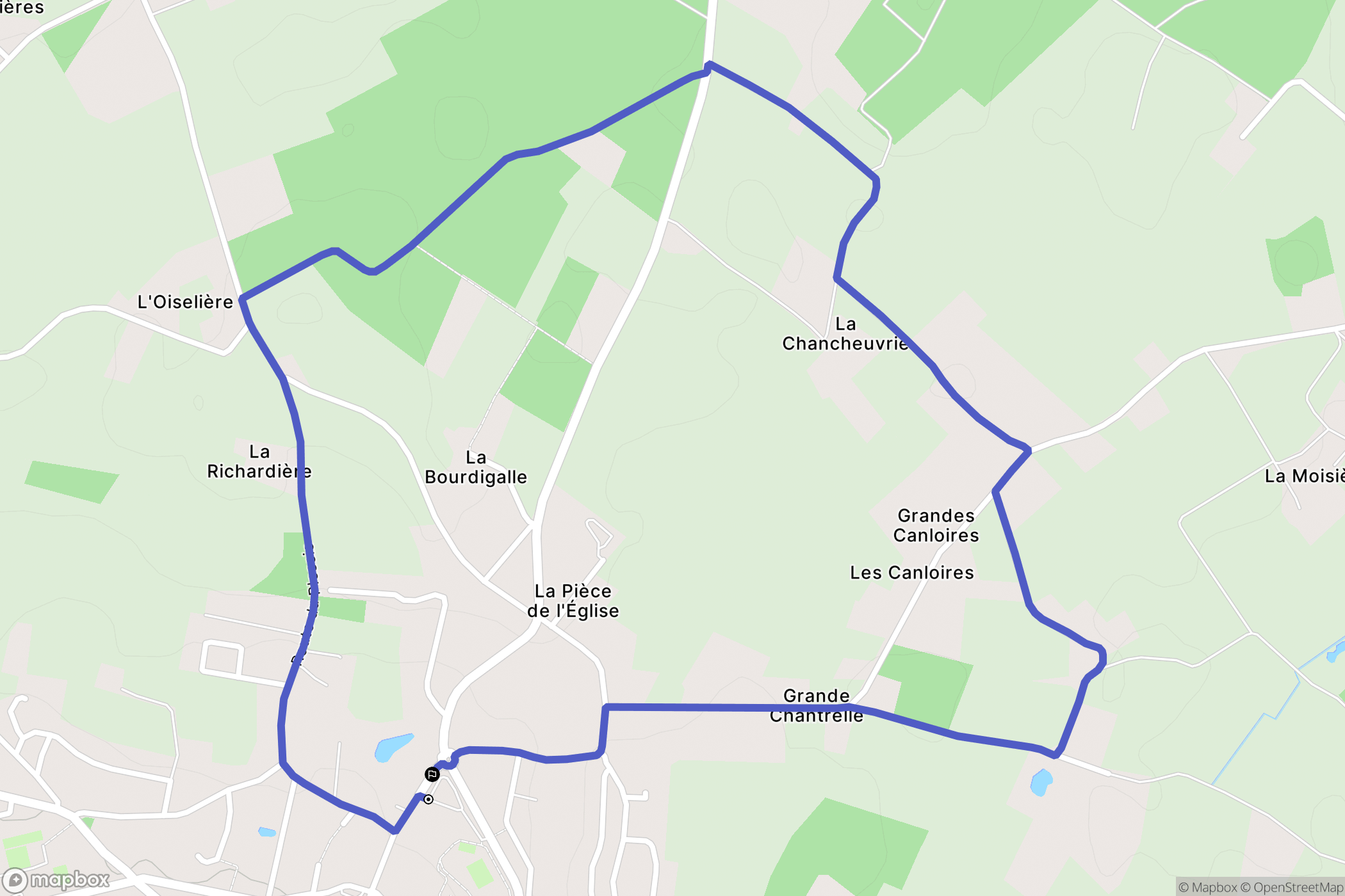 Saint-Mars-d'Outillé : carte du parcours de randonnée - France