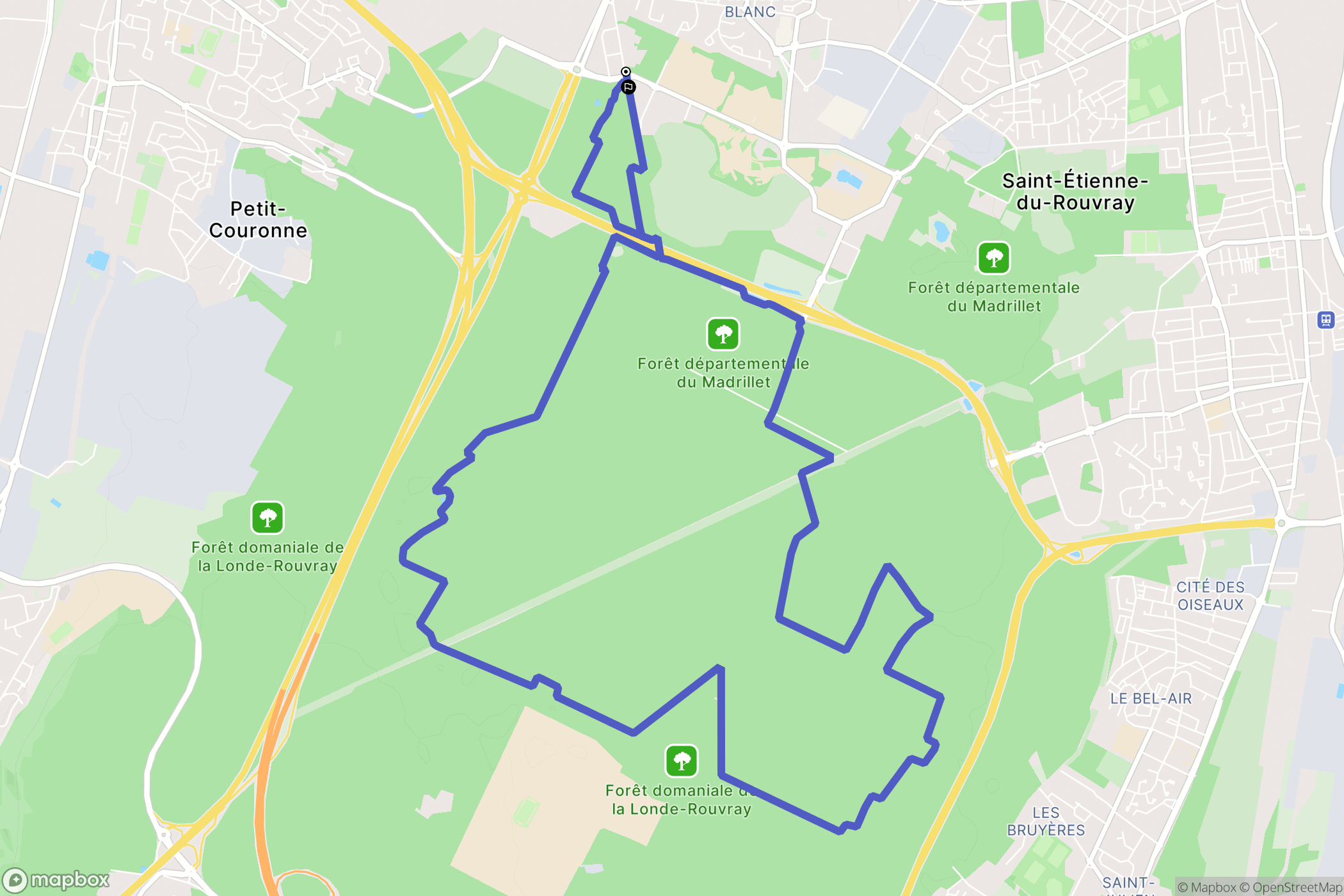 Saint-Étienne-du-Rouvray : carte du parcours de randonnée - France