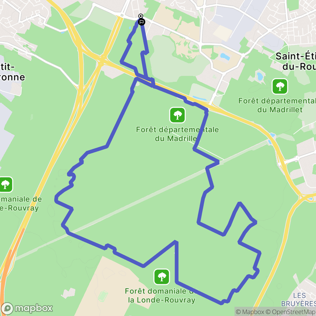 Saint-Étienne-du-Rouvray : carte du parcours de randonnée - France