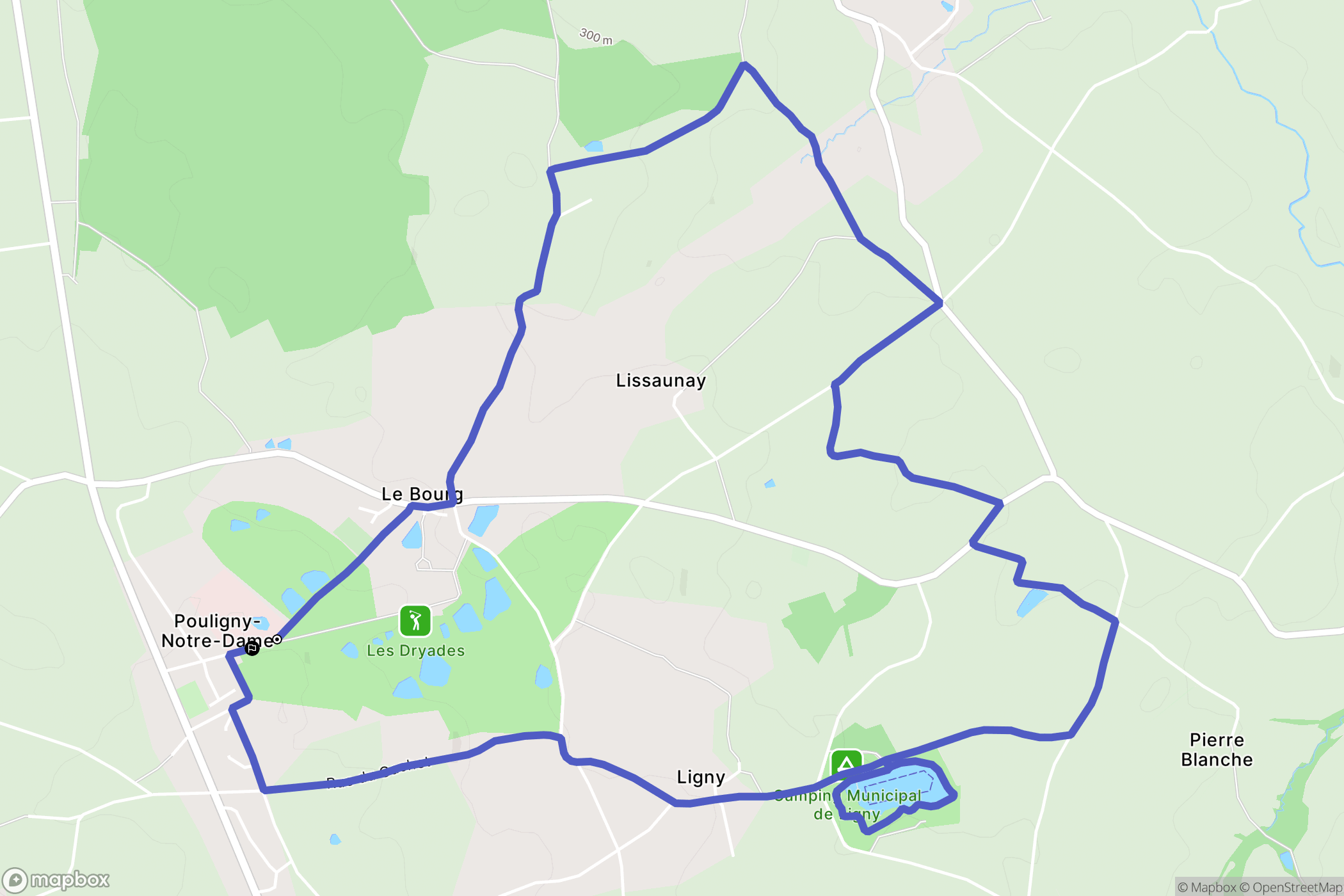Pouligny-Notre-Dame : carte du parcours de randonnée - France