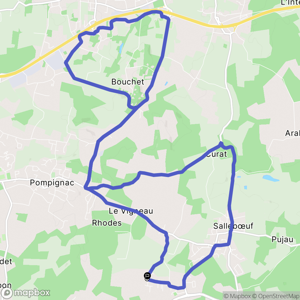 Sallebœuf : carte du parcours de randonnée - France