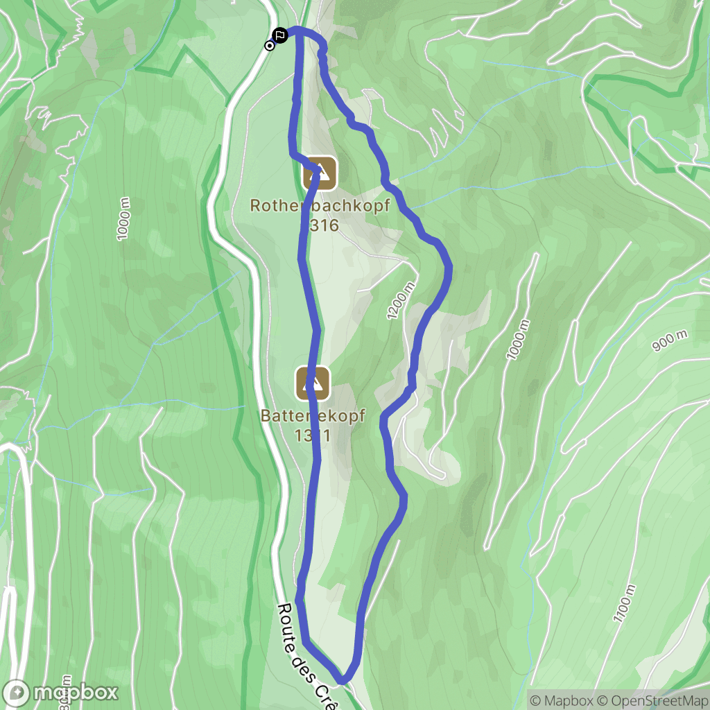 Wildenstein : carte du parcours de randonnée - France
