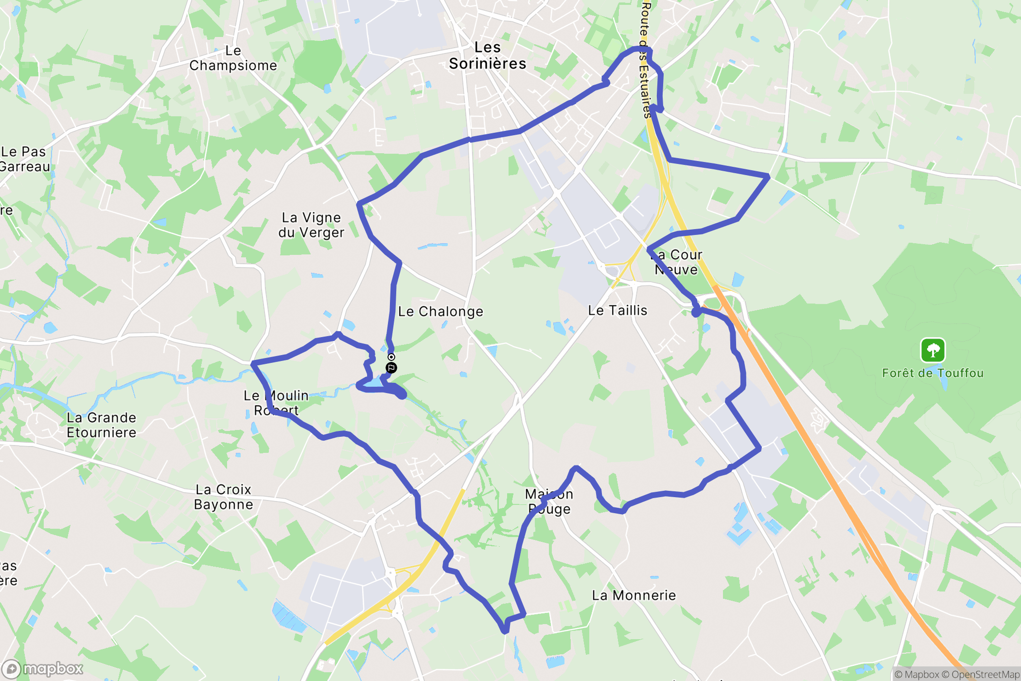 Les Sorinières : carte du parcours de randonnée - France