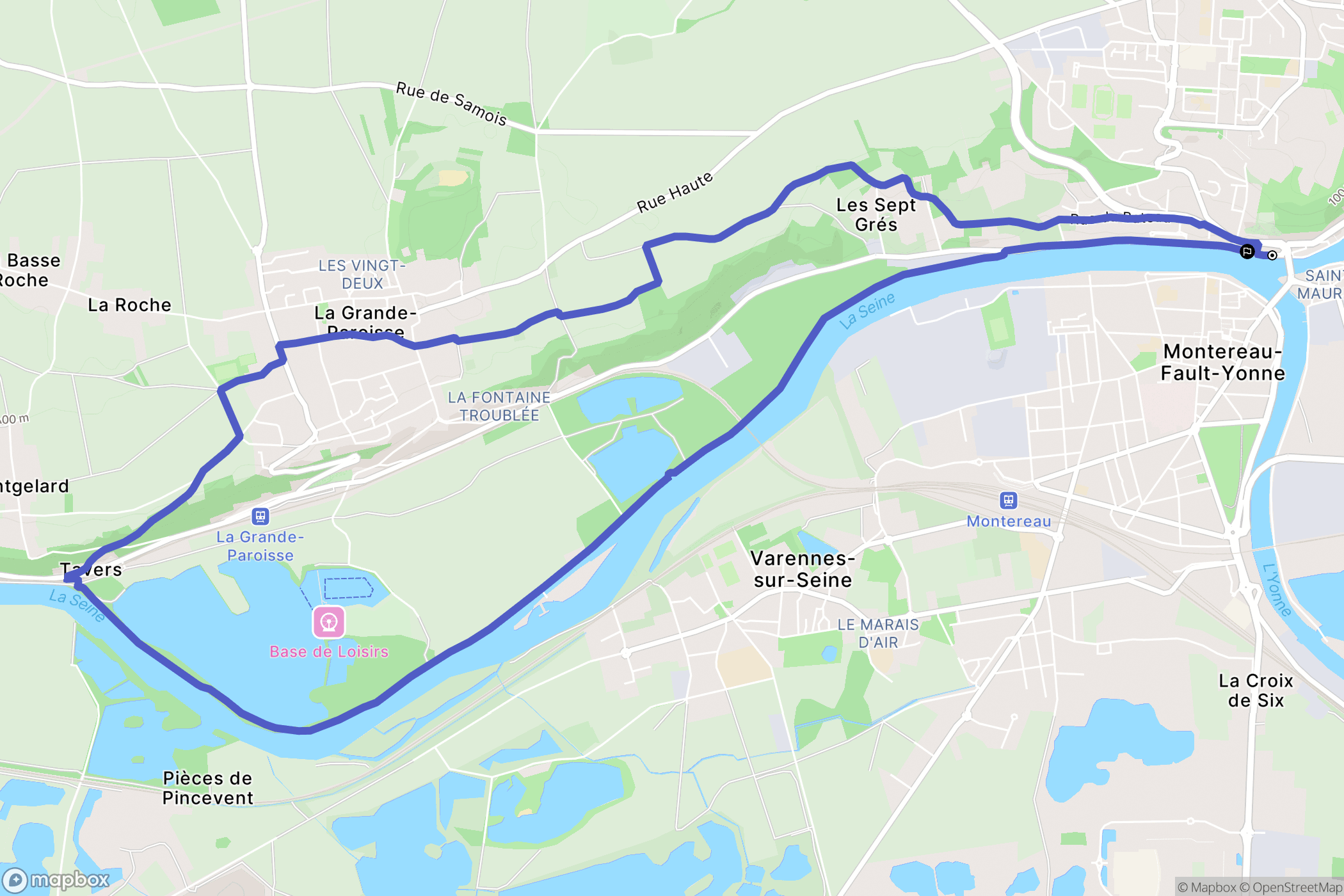Montereau-Fault-Yonne : carte du parcours de randonnée - France