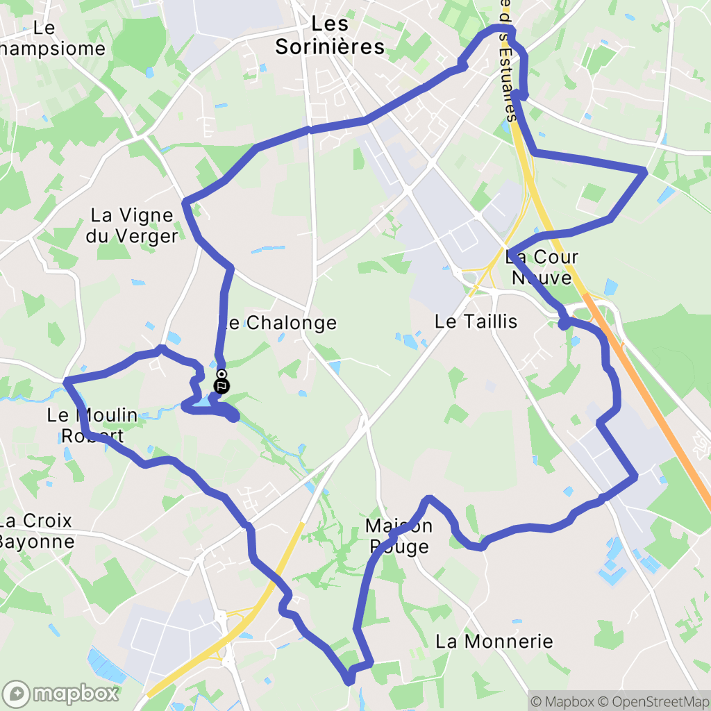 Les Sorinières : carte du parcours de randonnée - France