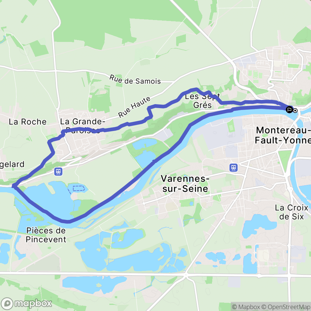 Montereau-Fault-Yonne : carte du parcours de randonnée - France