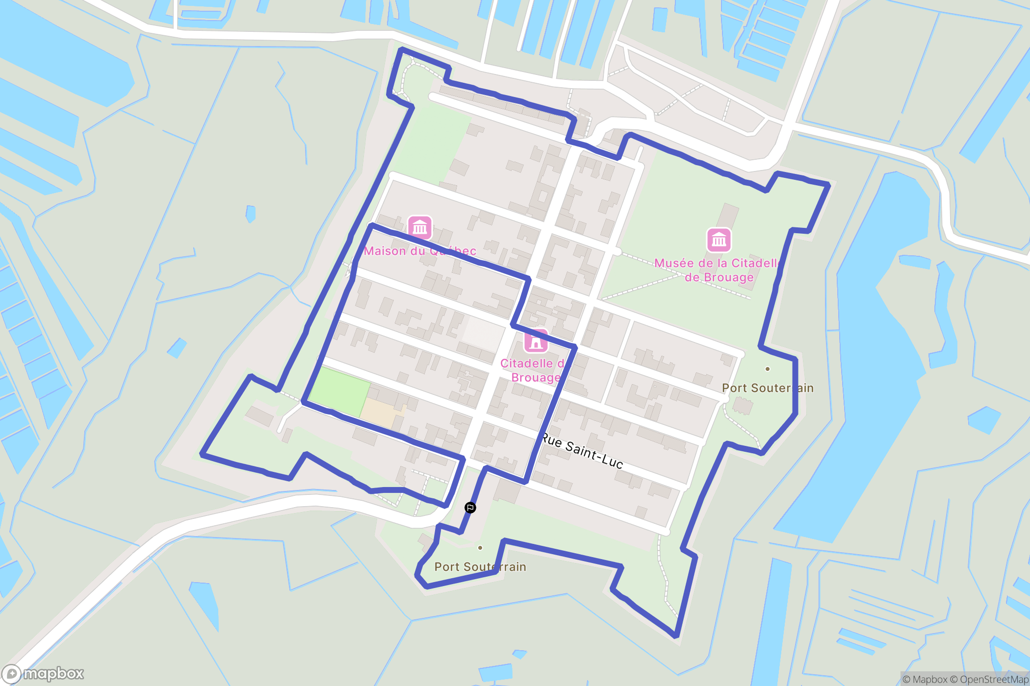 Marennes-Hiers-Brouage : carte du parcours de randonnée - France