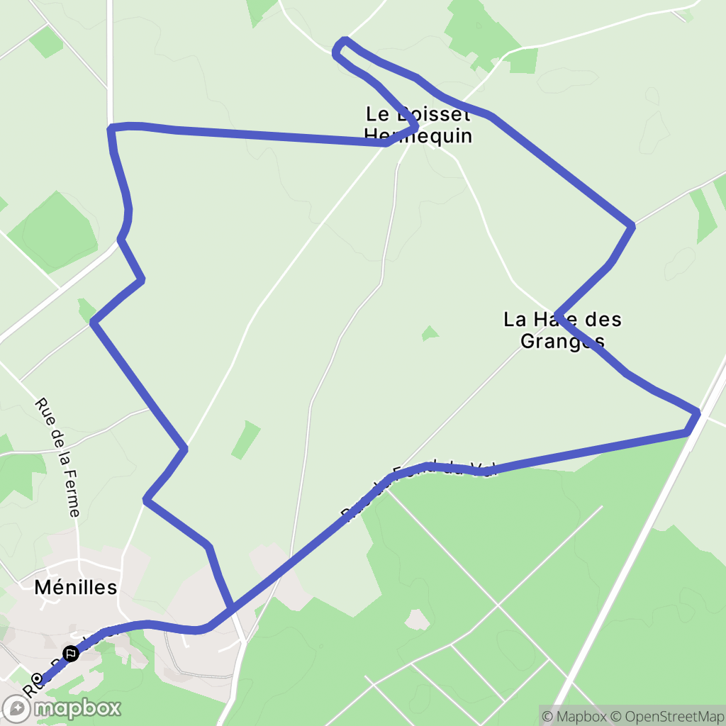 Ménilles : carte du parcours de randonnée - France