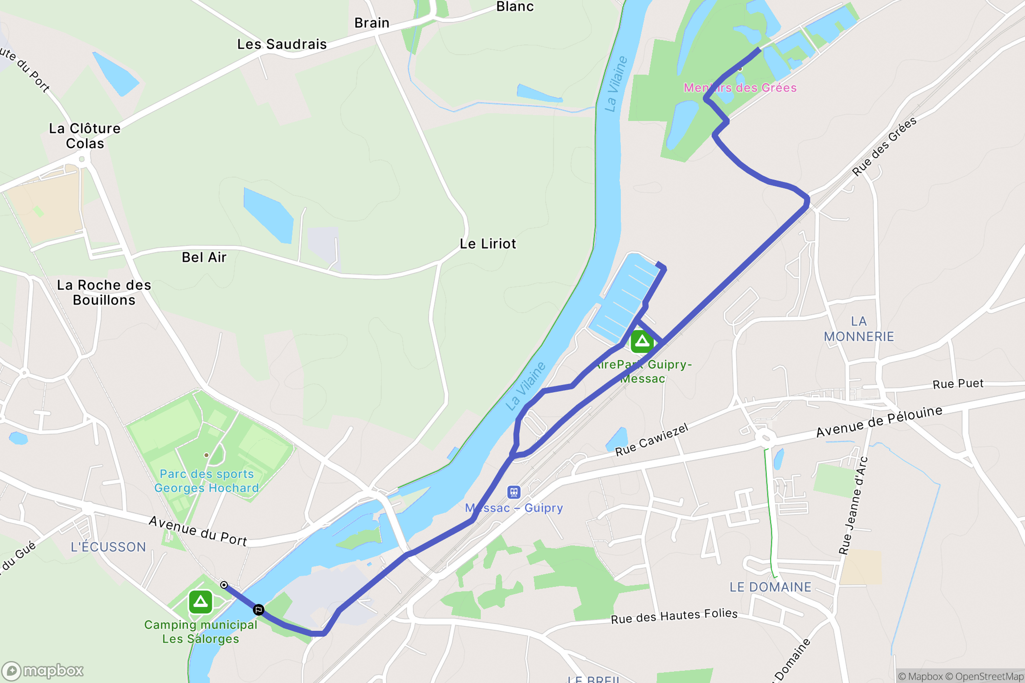 Guipry-Messac : carte du parcours de randonnée - France