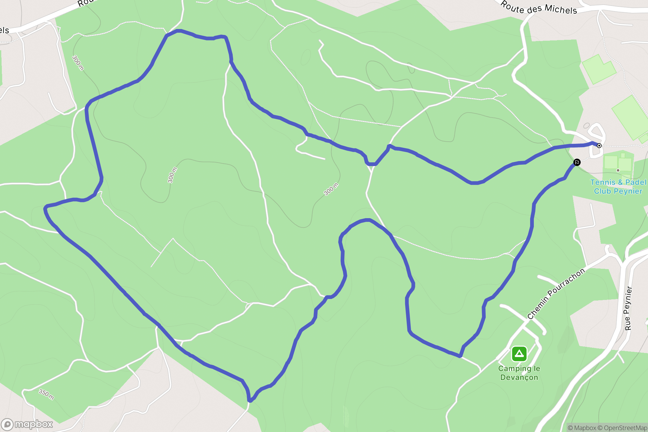 Peynier : carte du parcours de randonnée - France