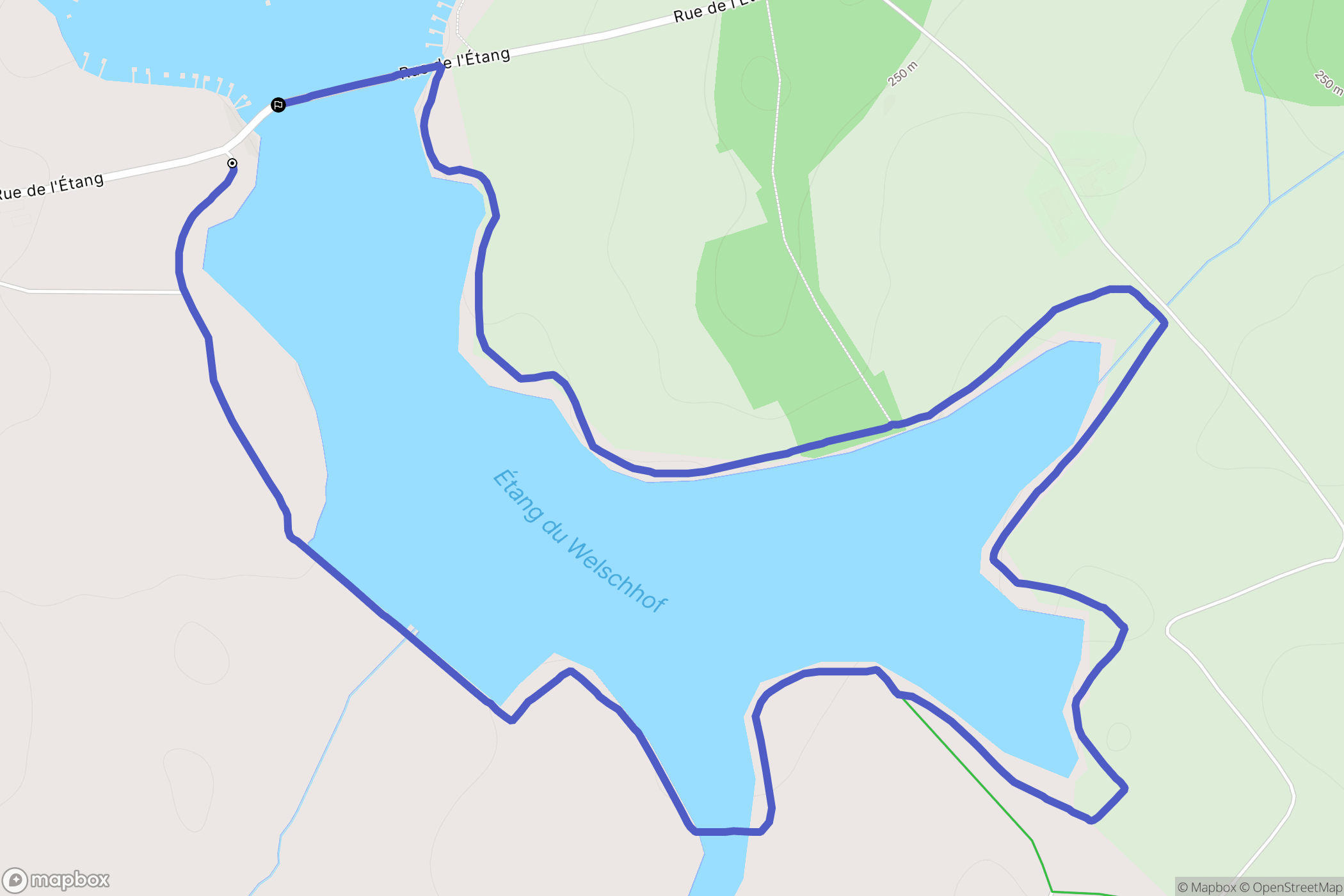 Puttelange-aux-Lacs : carte du parcours de randonnée - France