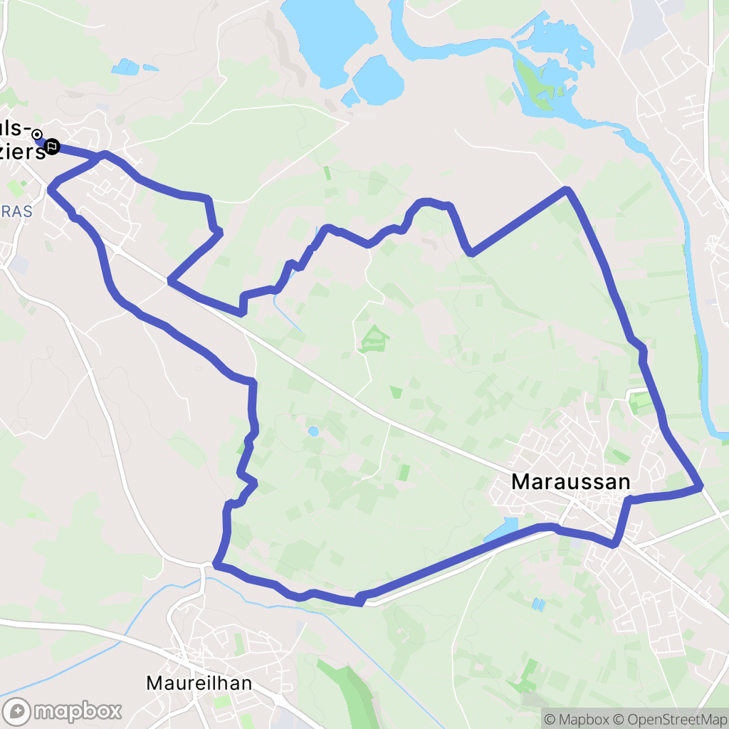 Cazouls-lès-Béziers : carte du parcours de randonnée - France
