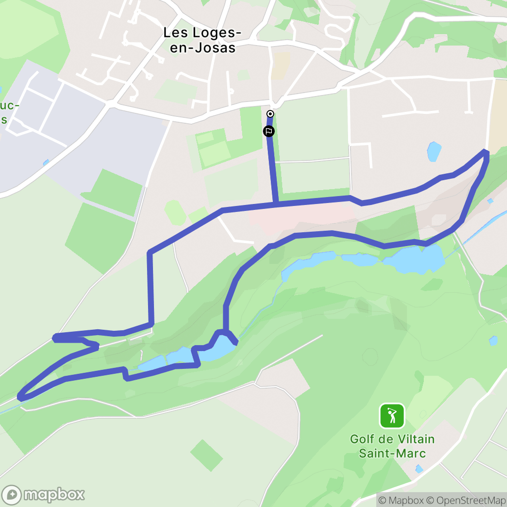 Les Loges-en-Josas : carte du parcours de randonnée - France