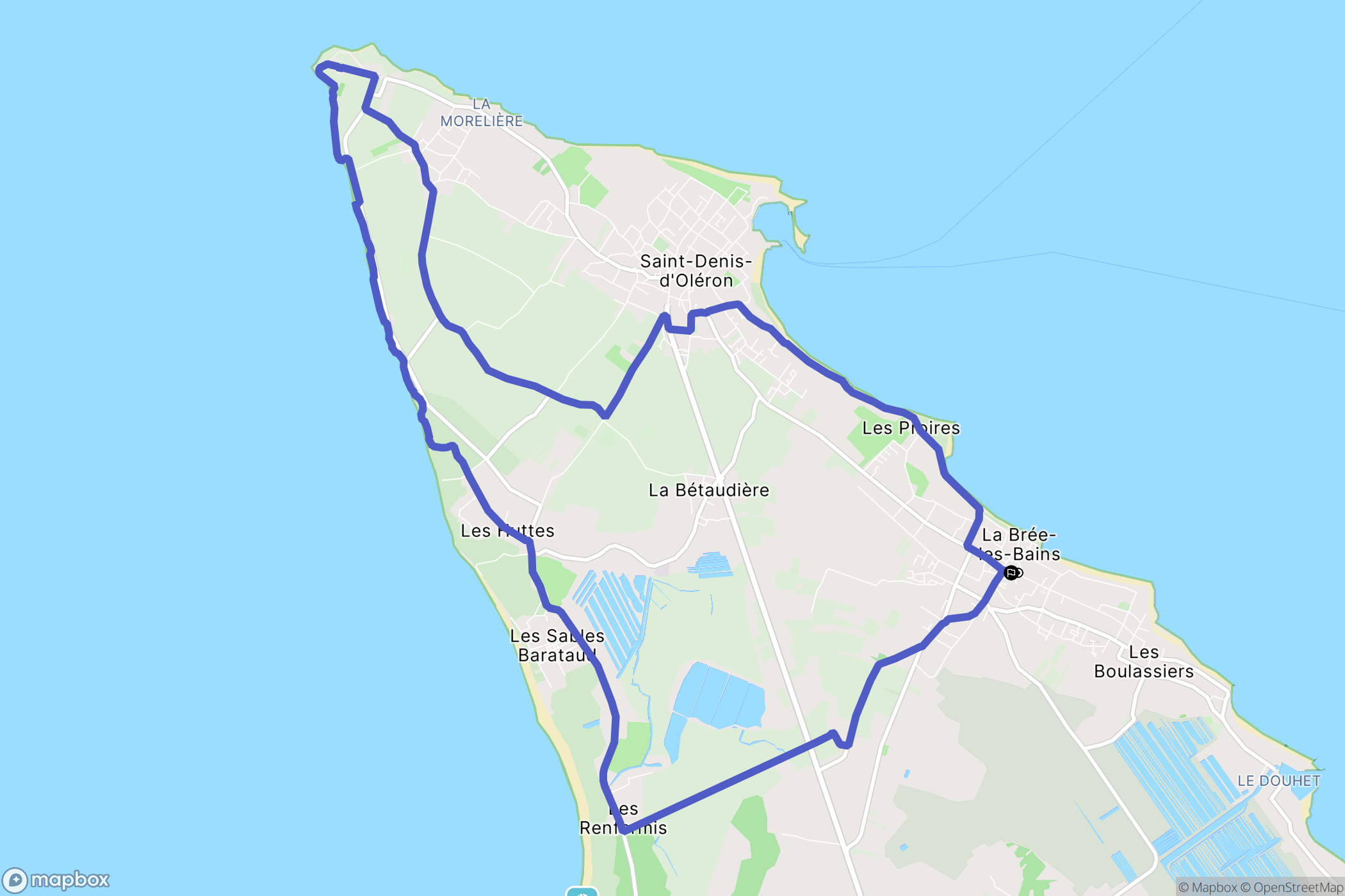 La Brée-les-Bains : carte du parcours de randonnée - France