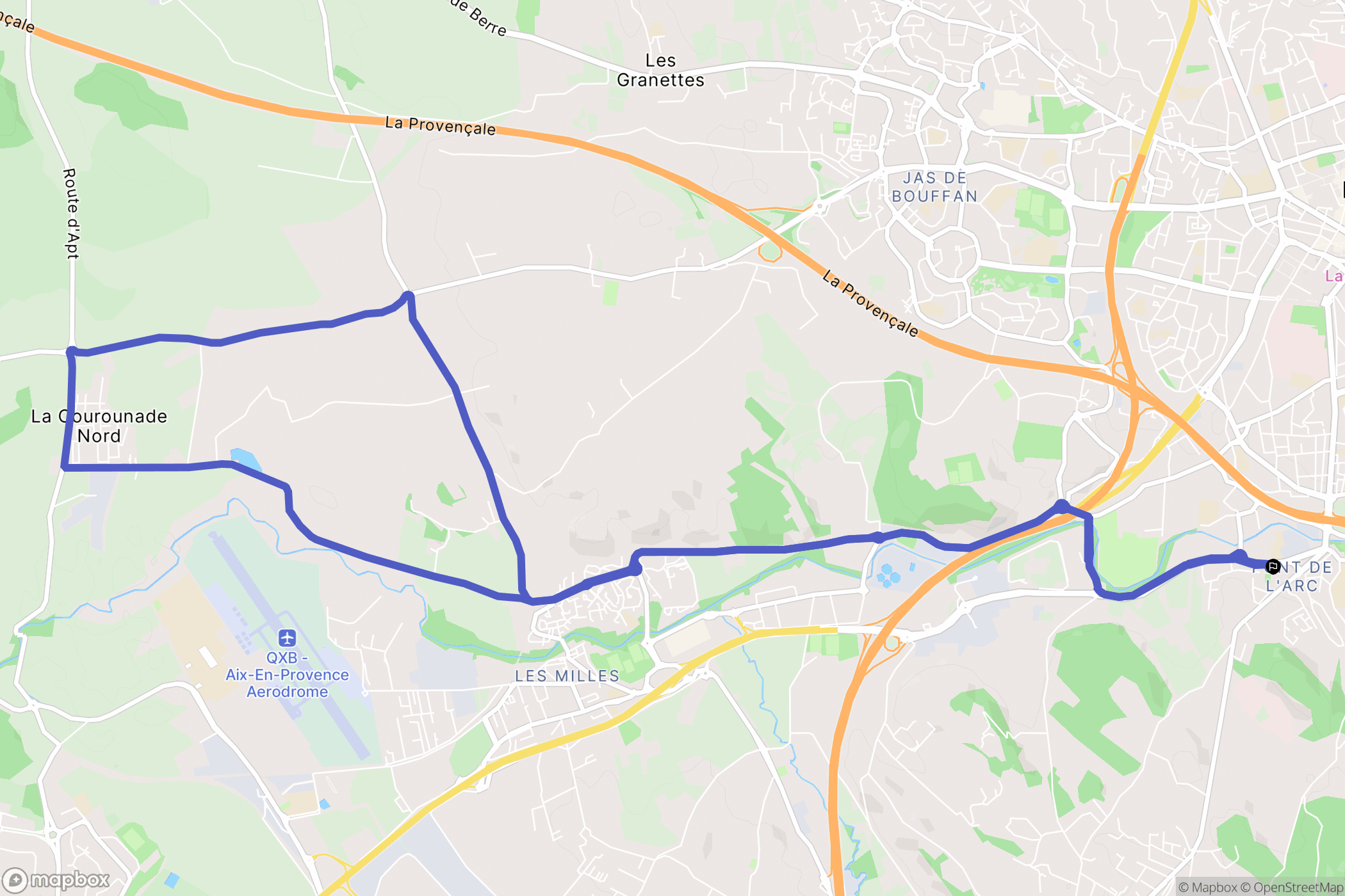 Aix-en-Provence : carte du parcours de randonnée - France