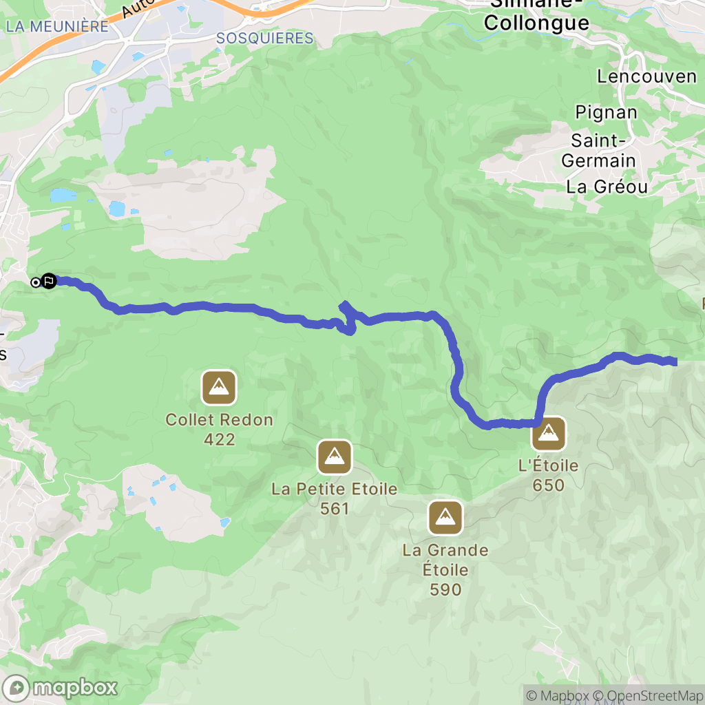 Septèmes-les-Vallons : carte du parcours de randonnée - France