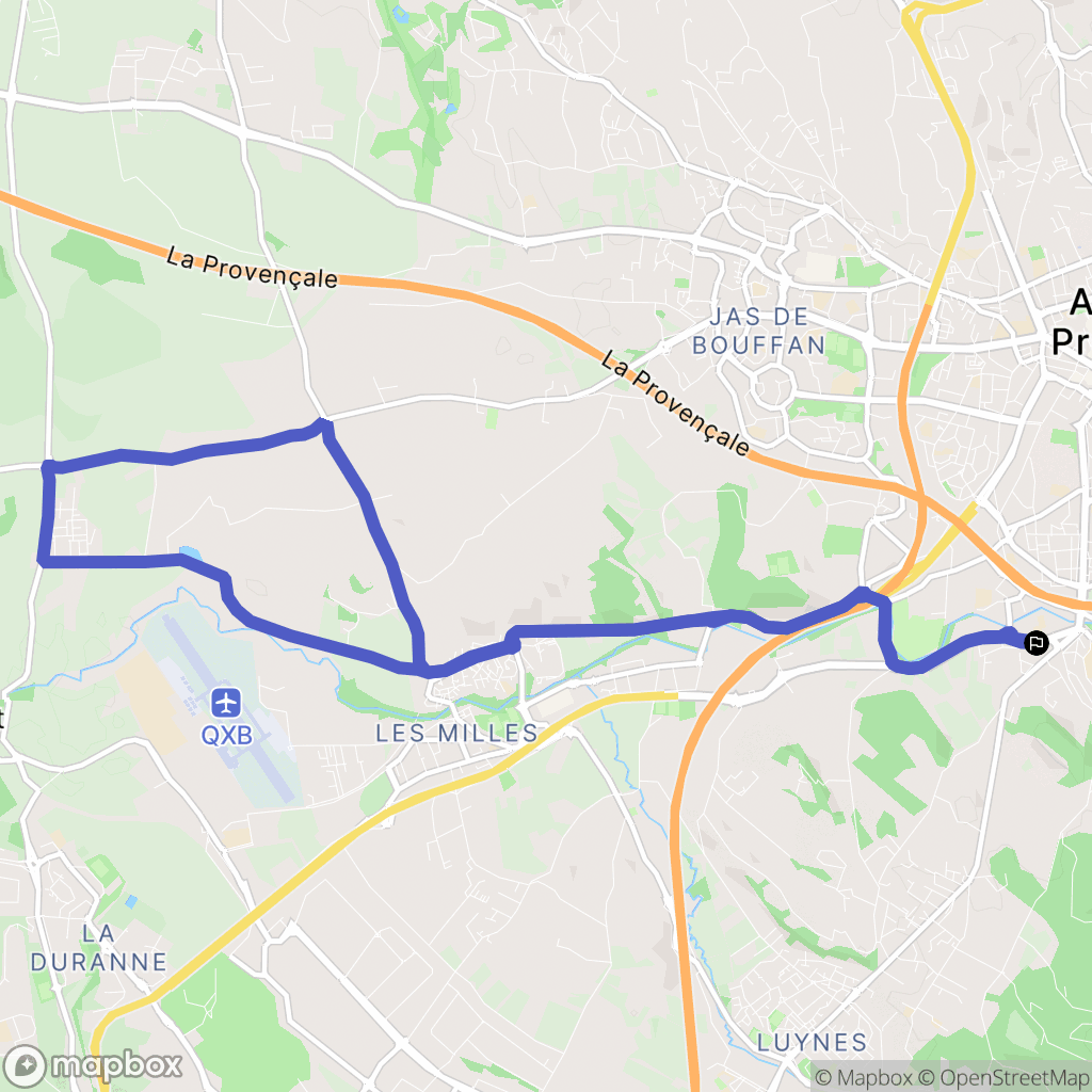 Aix-en-Provence : carte du parcours de randonnée - France