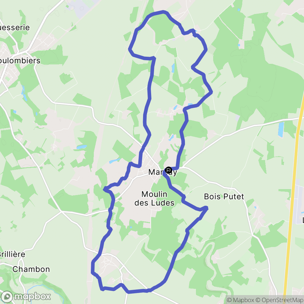 Marçay : carte du parcours de randonnée - France