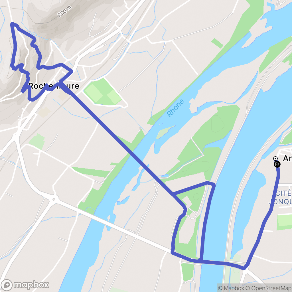 Ancone : carte du parcours de randonnée - France