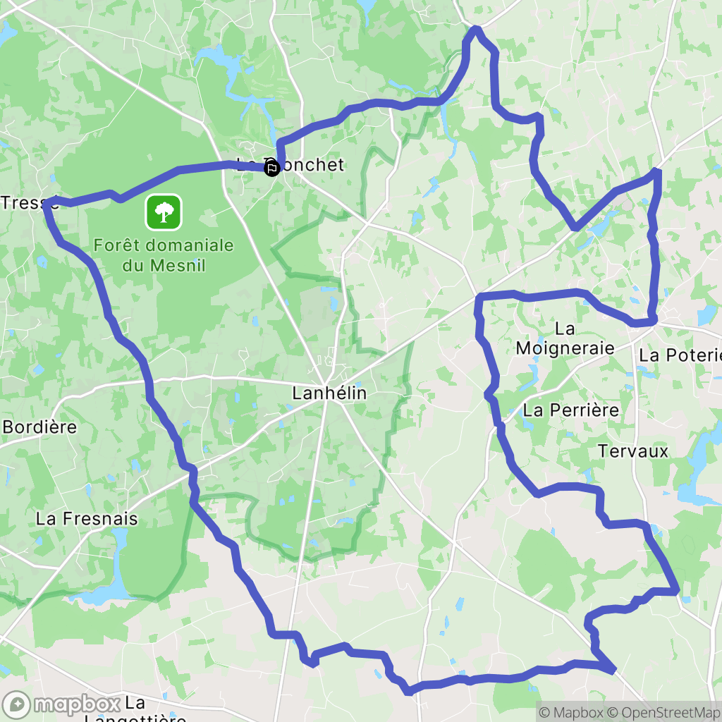 Le Tronchet : carte du parcours de randonnée - France