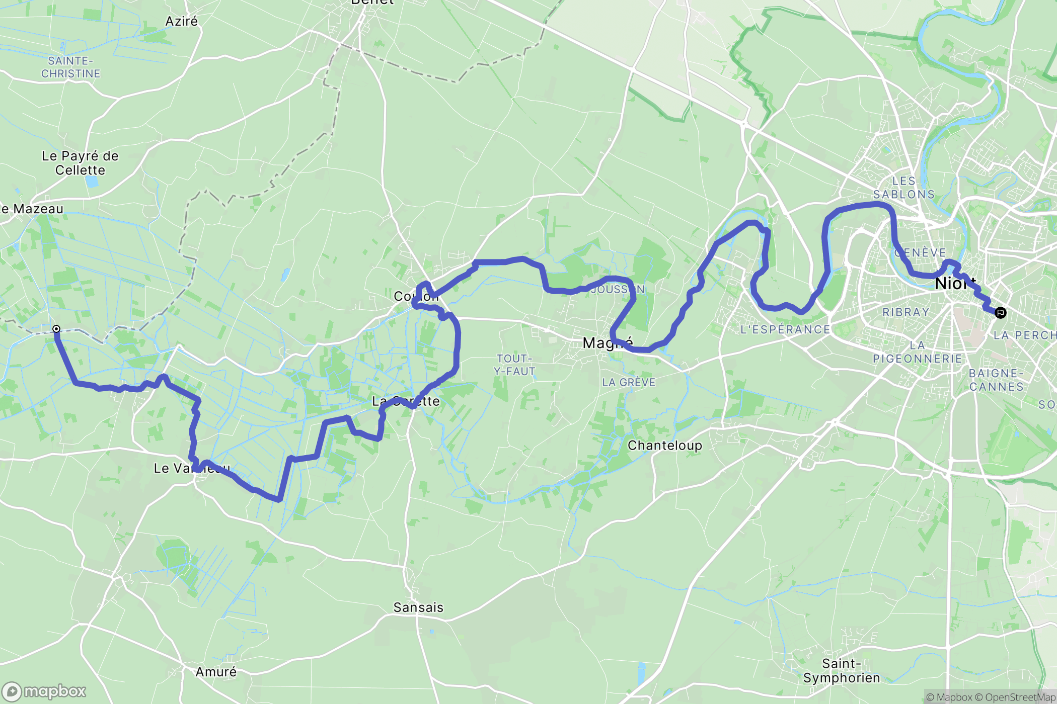 Le Mazeau : carte du parcours de randonnée - France
