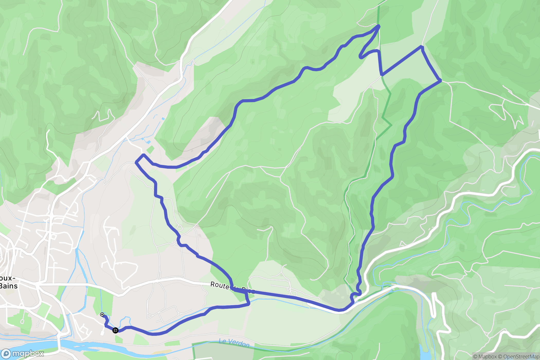 Gréoux-les-Bains : carte du parcours de randonnée - France