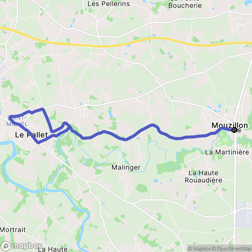 Mouzillon : carte du parcours de randonnée - France