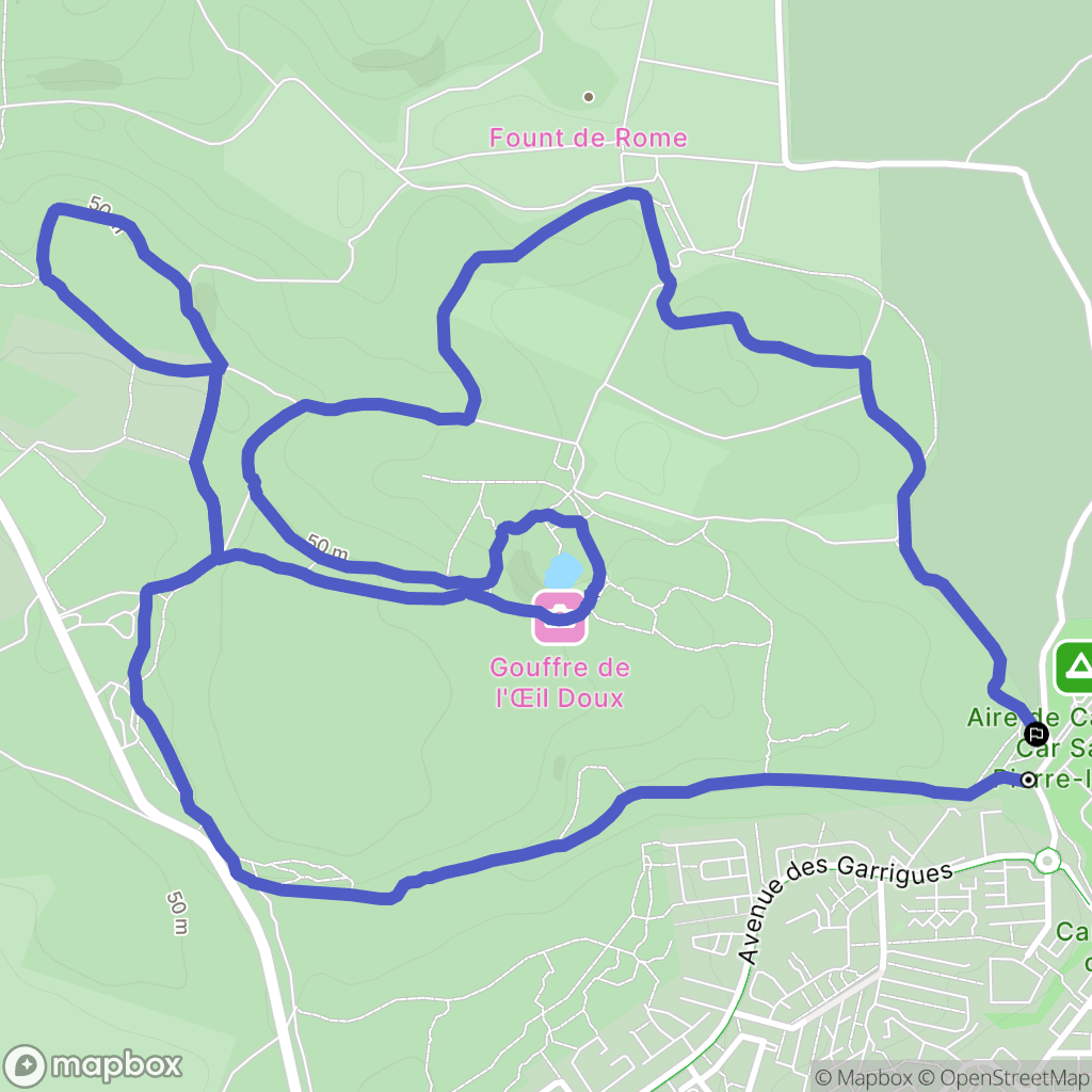 Fleury : carte du parcours de randonnée - France