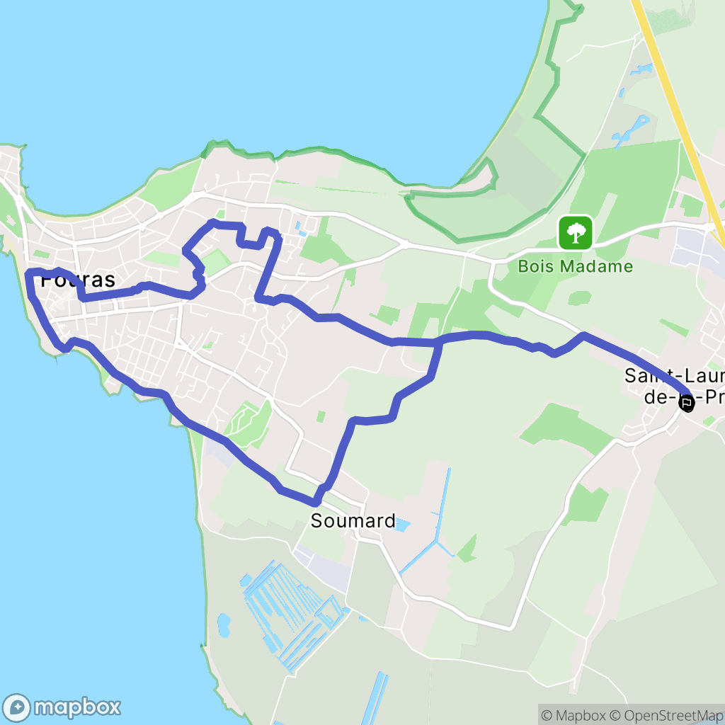Saint-Laurent-de-la-Prée : carte du parcours de randonnée - France