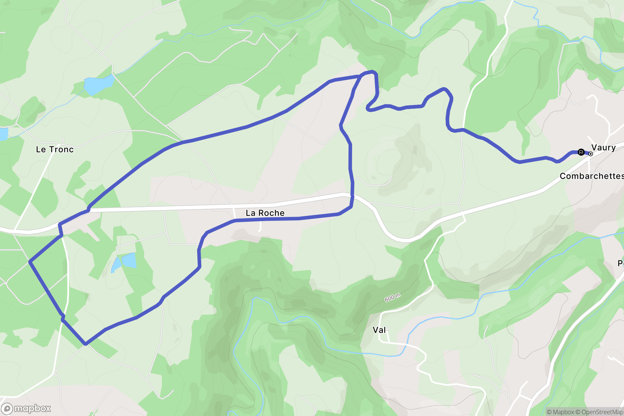 Pontaumur : carte du parcours de randonnée - France