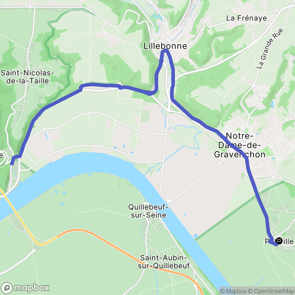 Petiville : carte du parcours de randonnée - France
