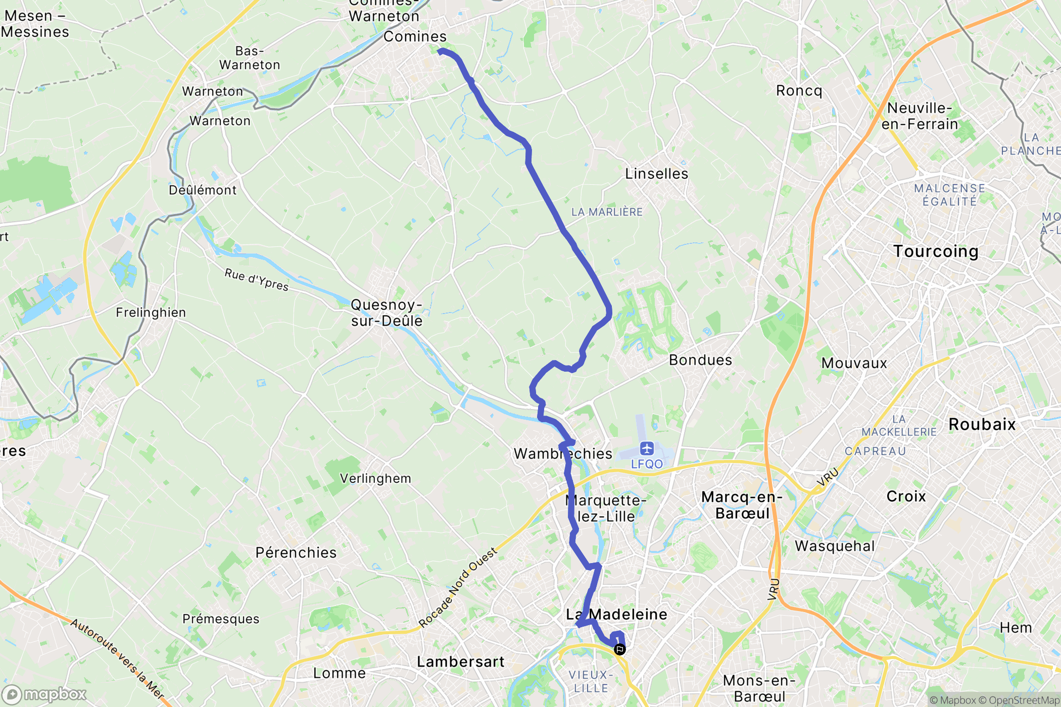 La Madeleine : carte du parcours de randonnée - France