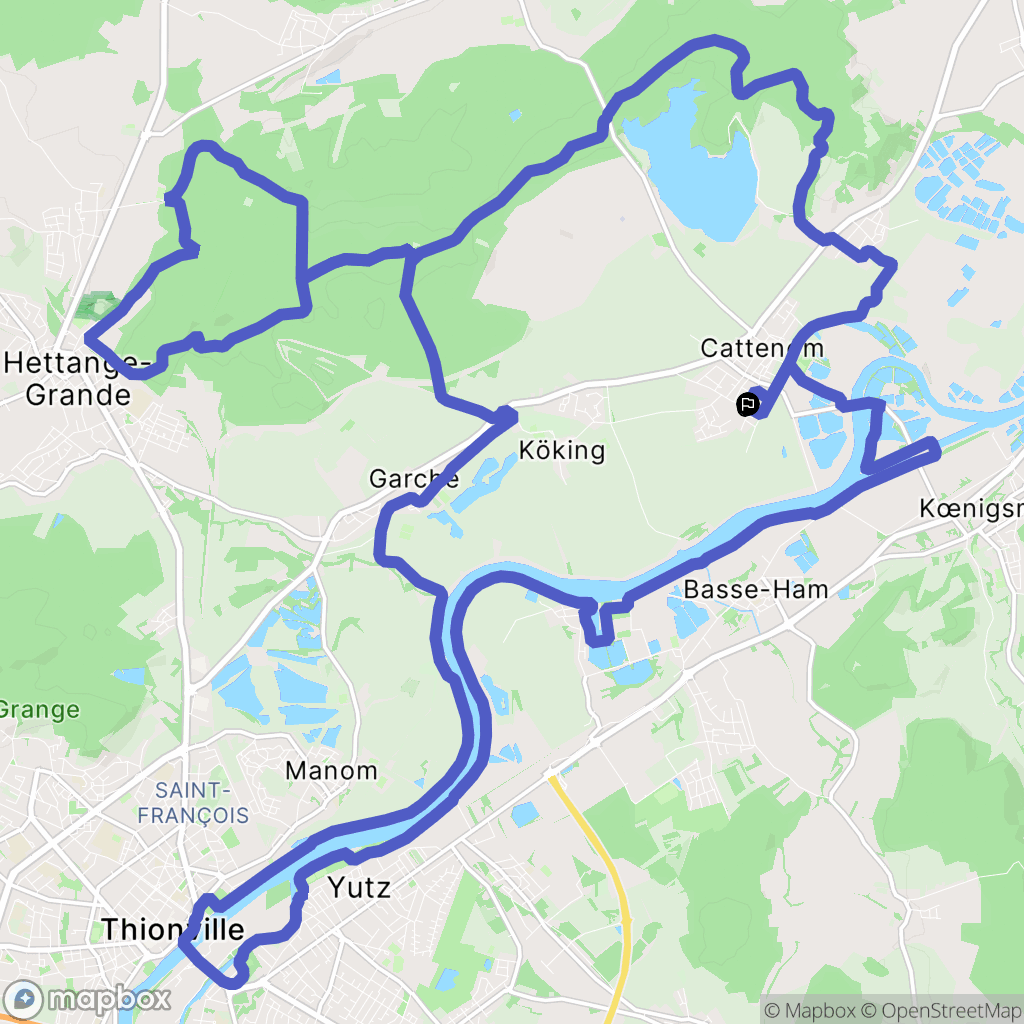 Cattenom : carte du parcours de randonnée - France