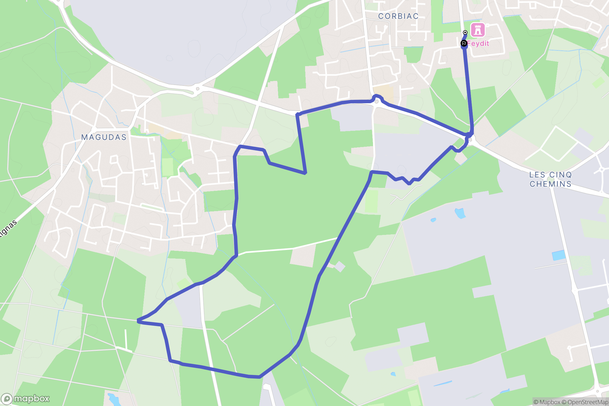 Saint-Médard-en-Jalles : carte du parcours de randonnée - France