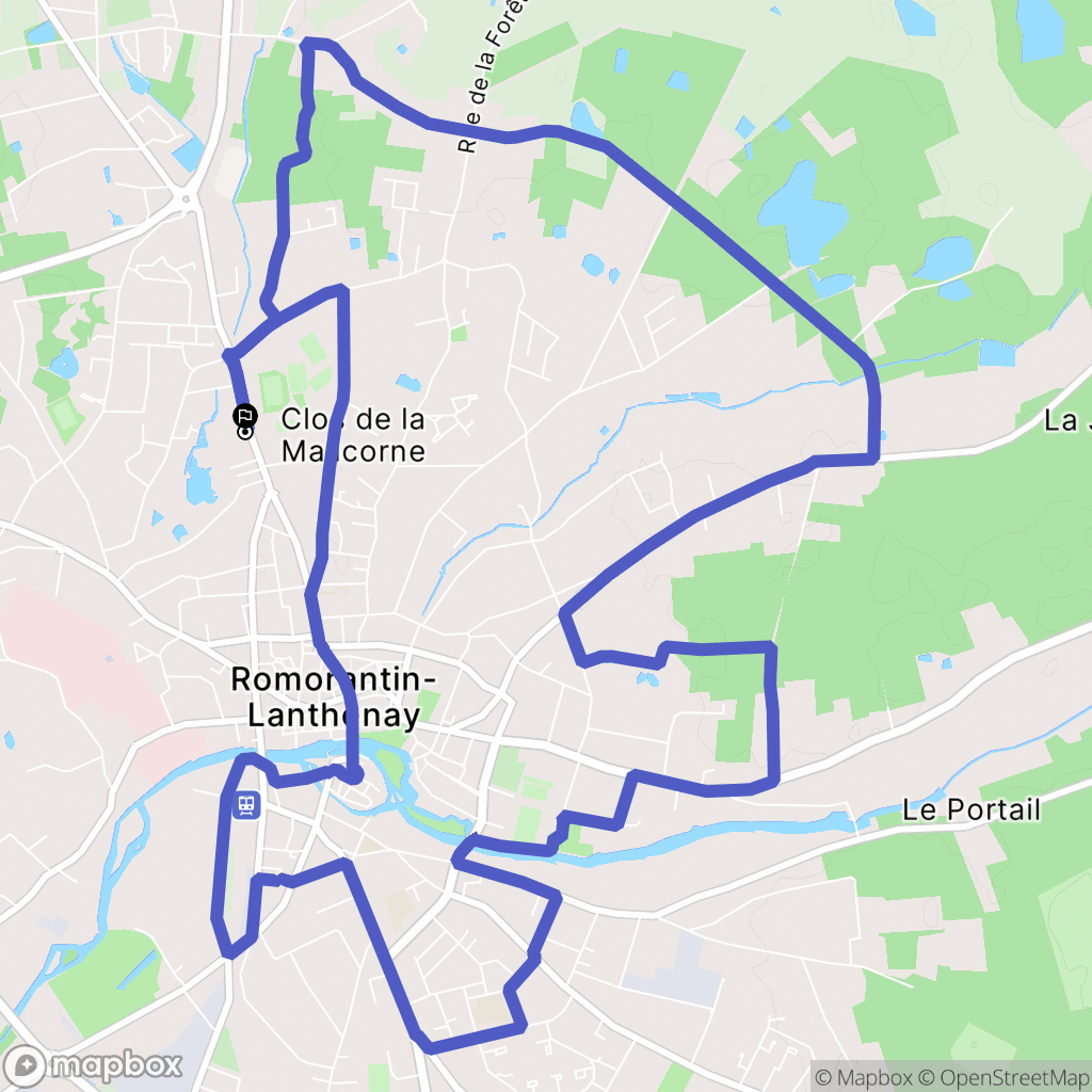 Romorantin-Lanthenay : carte du parcours de randonnée - France