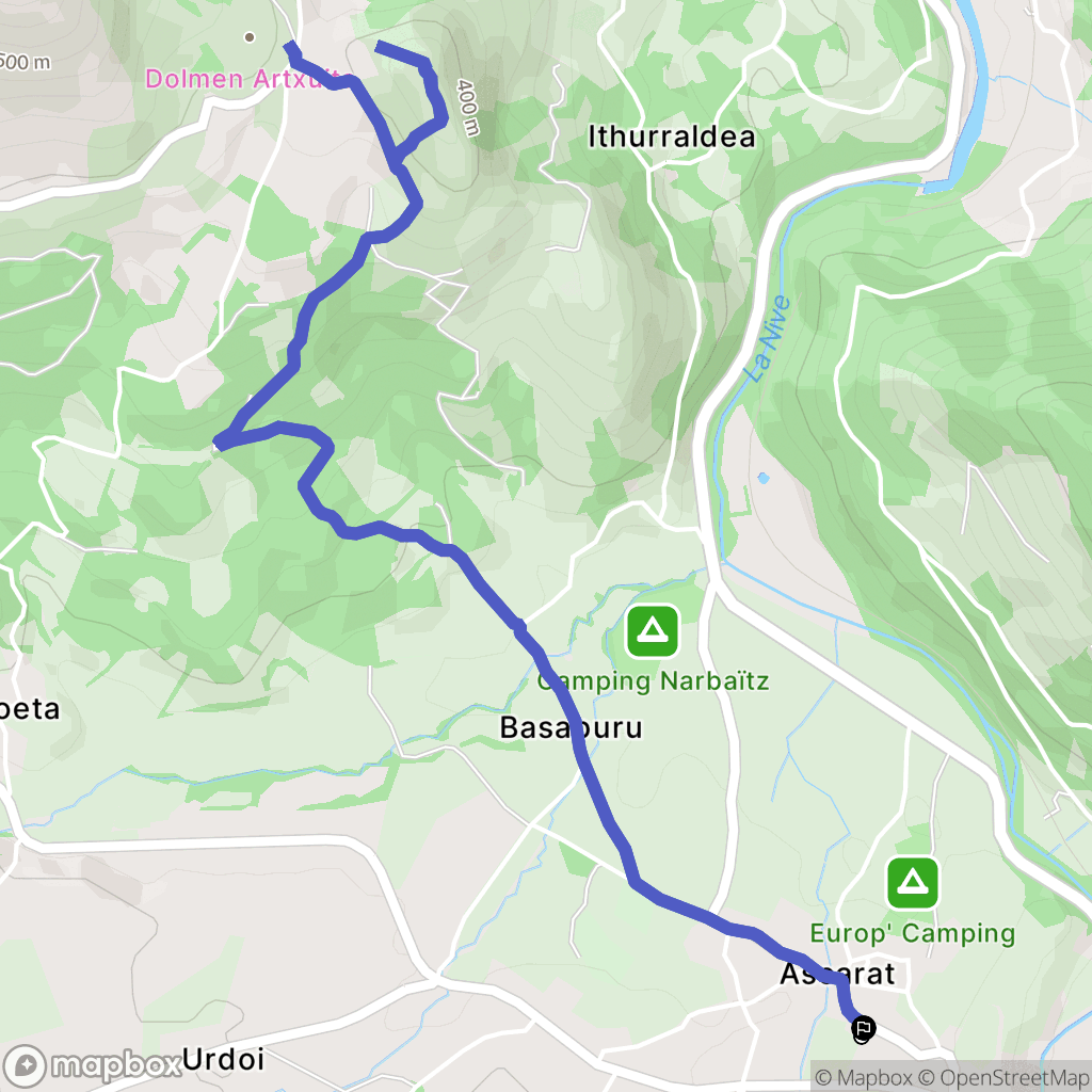 Ascarat : carte du parcours de randonnée - France