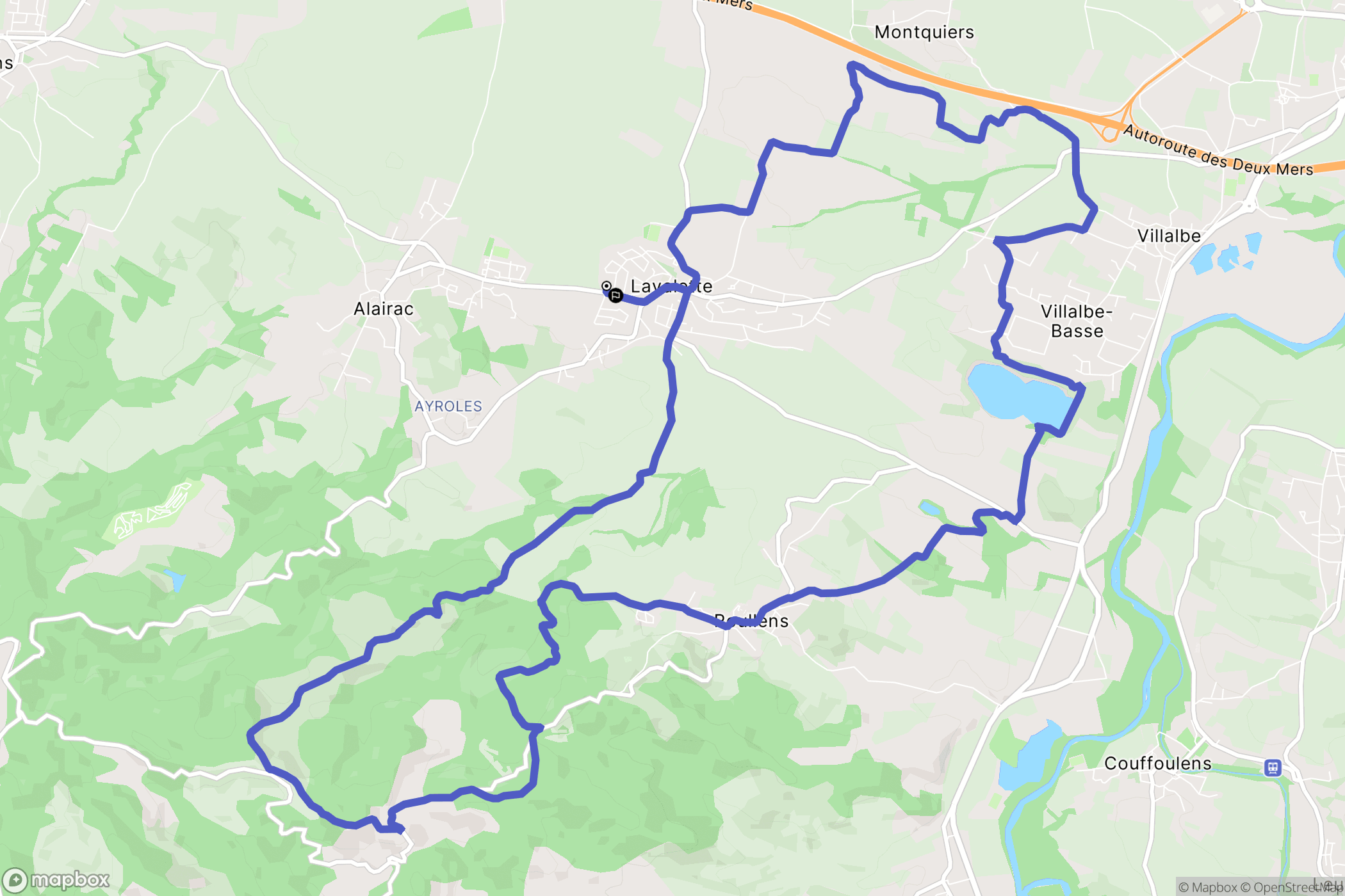 Lavalette : carte du parcours de randonnée - France