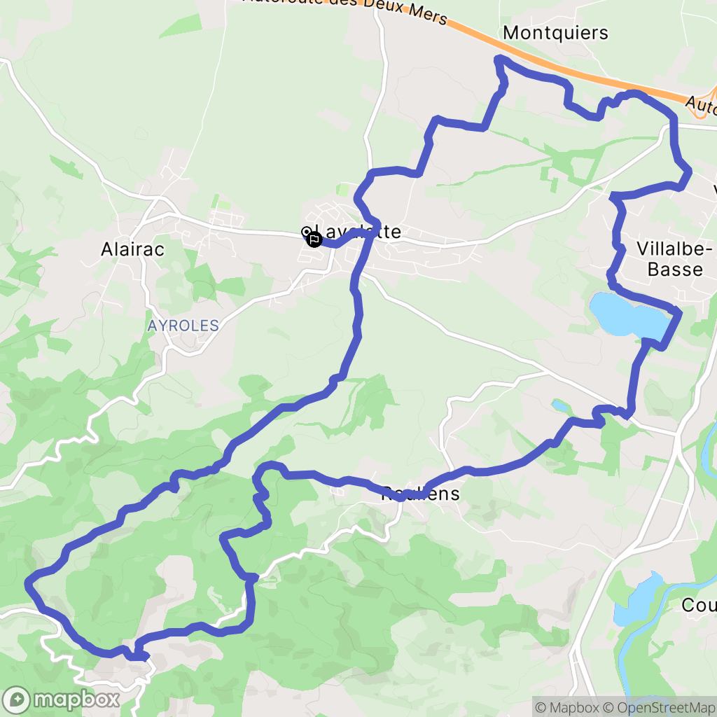 Lavalette : carte du parcours de randonnée - France