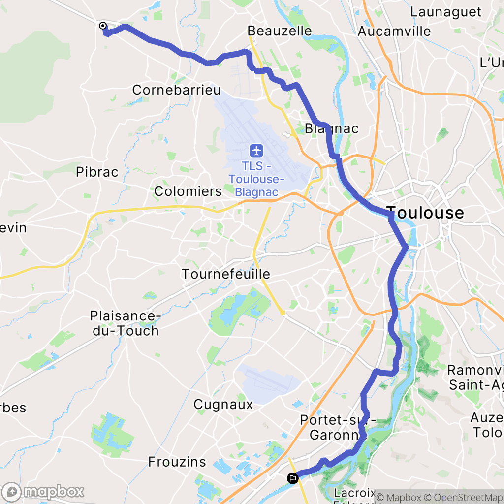 Mondonville : carte du parcours de randonnée - France