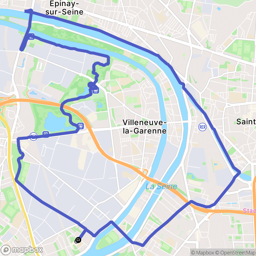 Asnières-sur-Seine : carte du parcours de randonnée - France