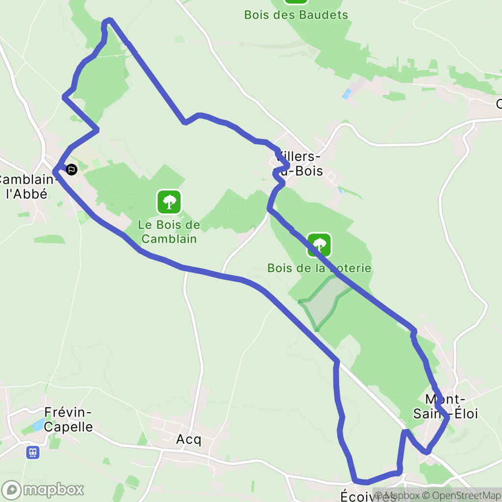Camblain-l'Abbé : carte du parcours de randonnée - France