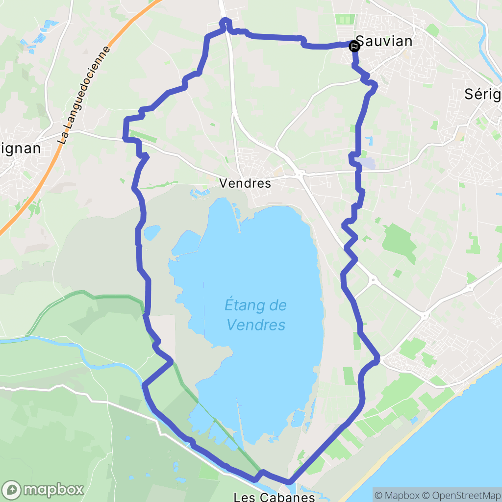 Sauvian : carte du parcours de randonnée - France