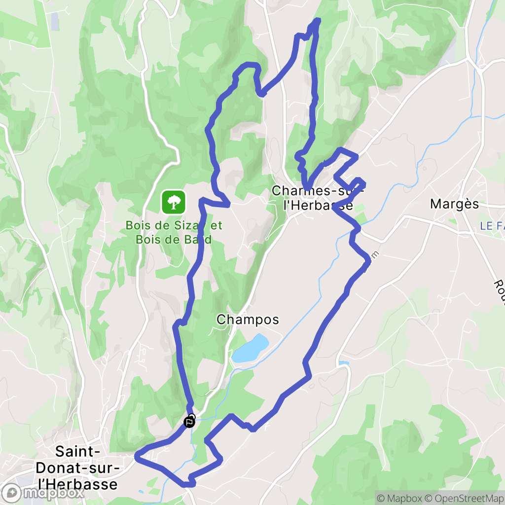 Saint-Donat-sur-l'Herbasse : carte du parcours de randonnée - France