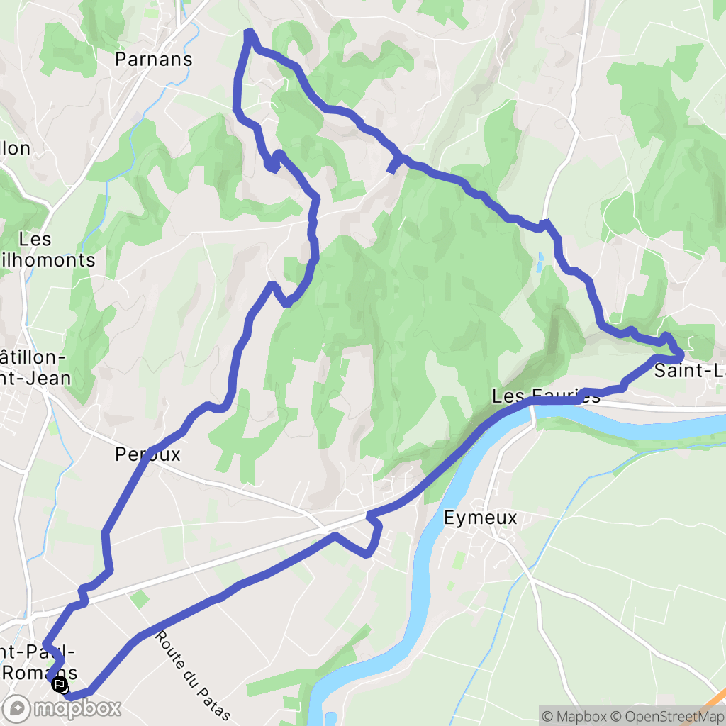Saint-Lattier : carte du parcours de randonnée - France