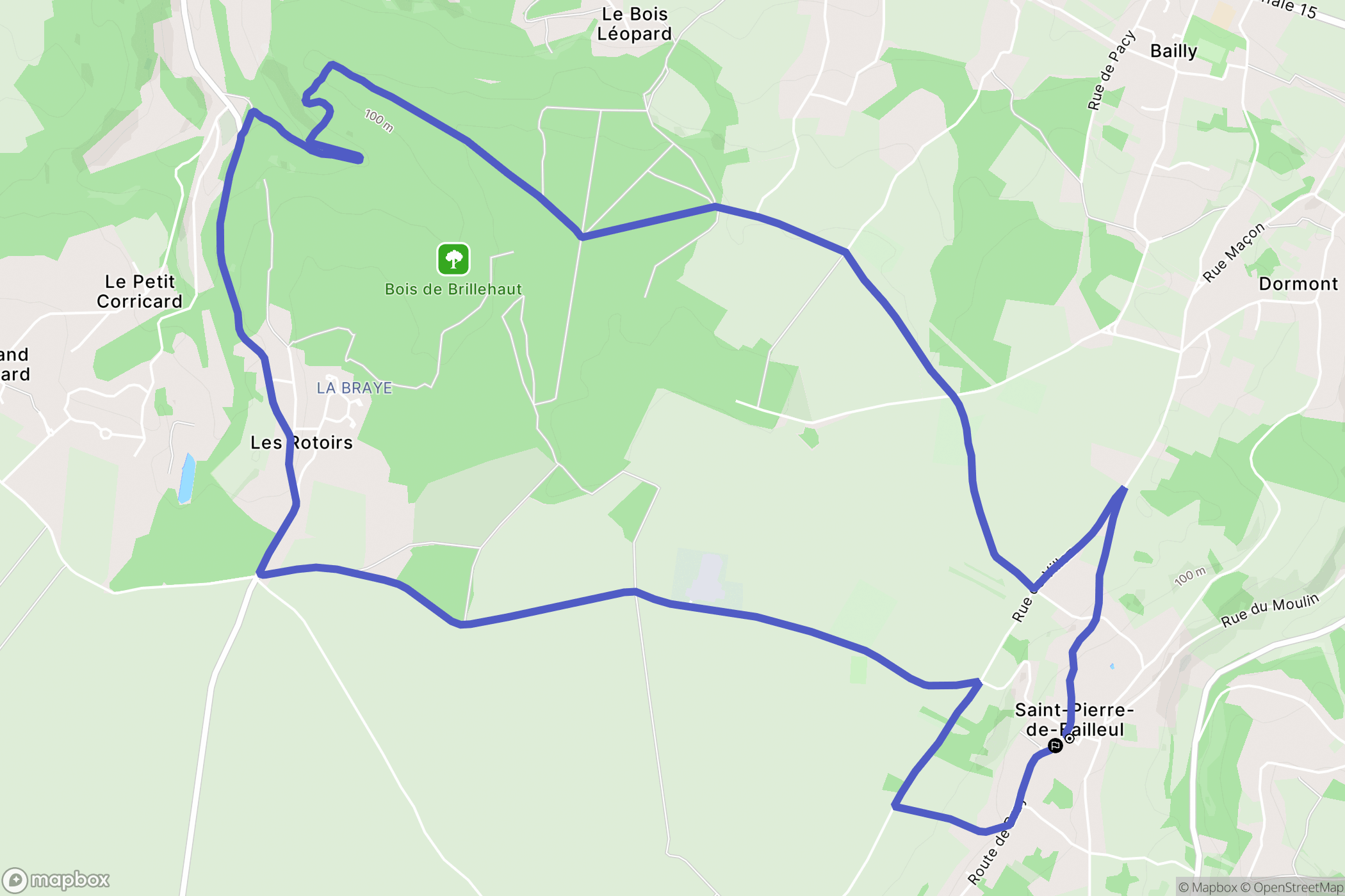 Saint-Pierre-de-Bailleul : carte du parcours de randonnée - France