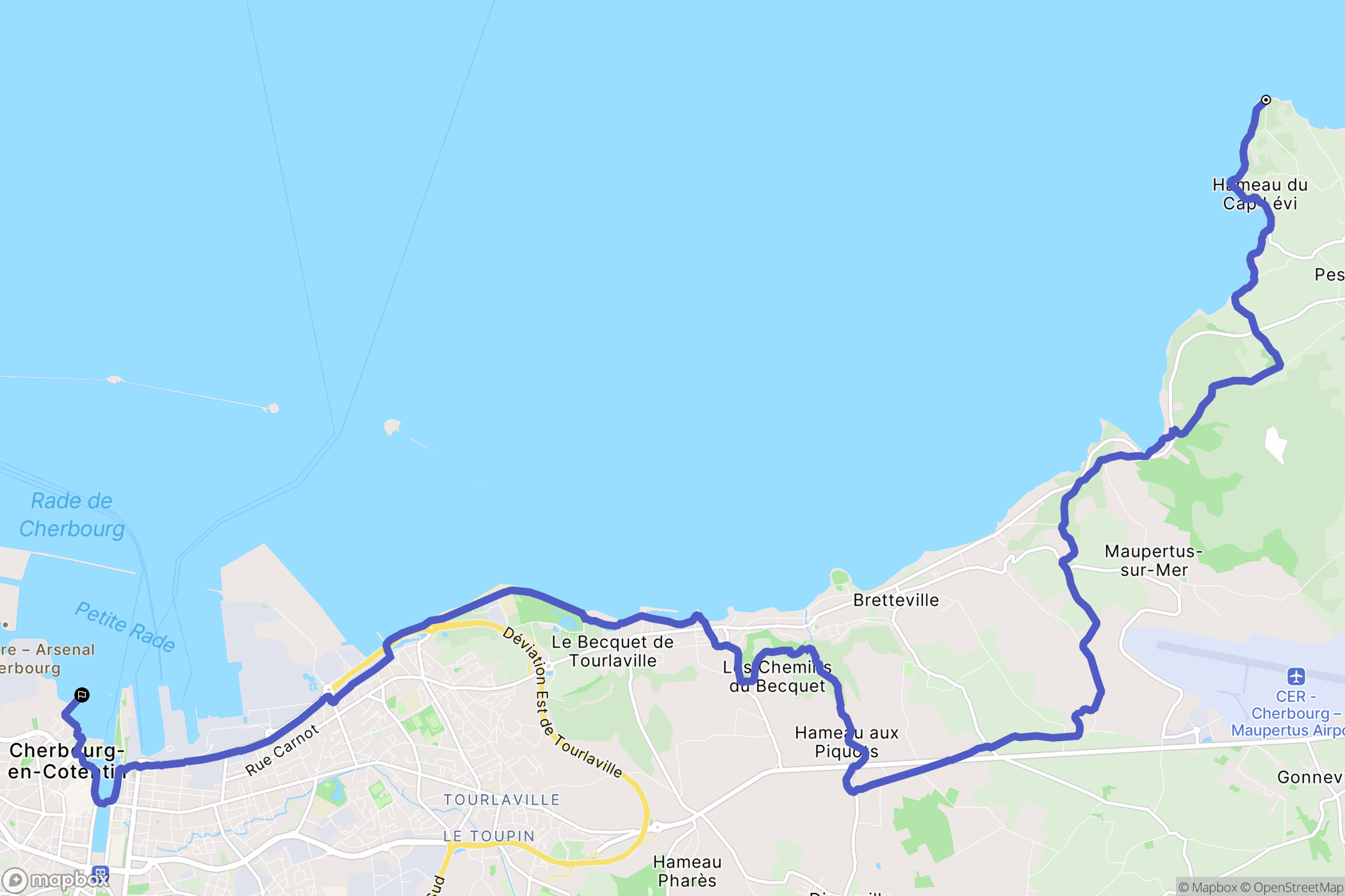 Fermanville : carte du parcours de randonnée - France