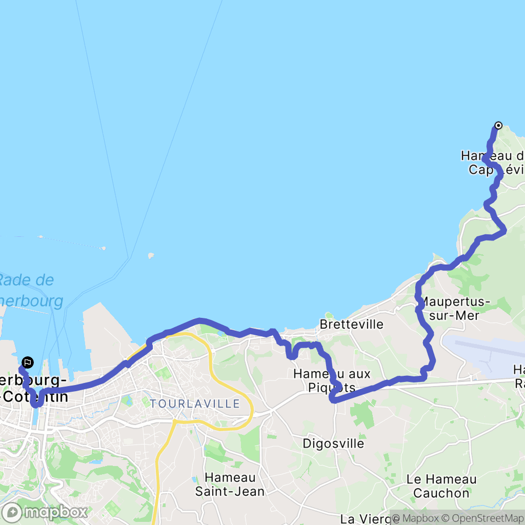 Fermanville : carte du parcours de randonnée - France