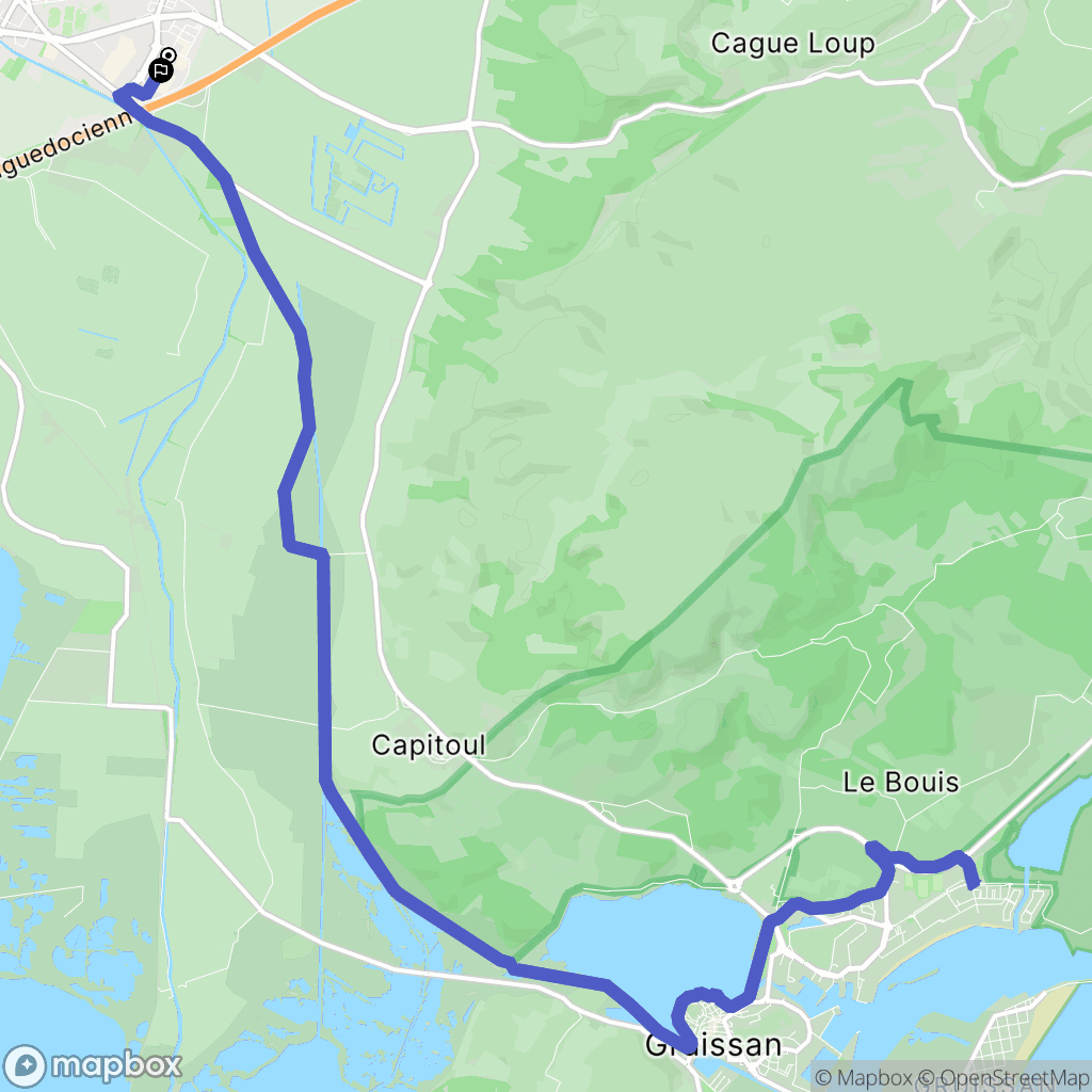 Narbonne : carte du parcours de randonnée - France