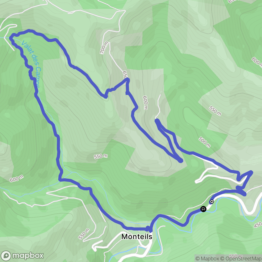 Les Plantiers : carte du parcours de randonnée - France